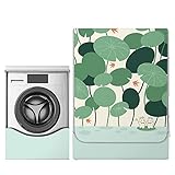 Odot Funda Lavadora Exterior Impermeable,Hoja de Loto)