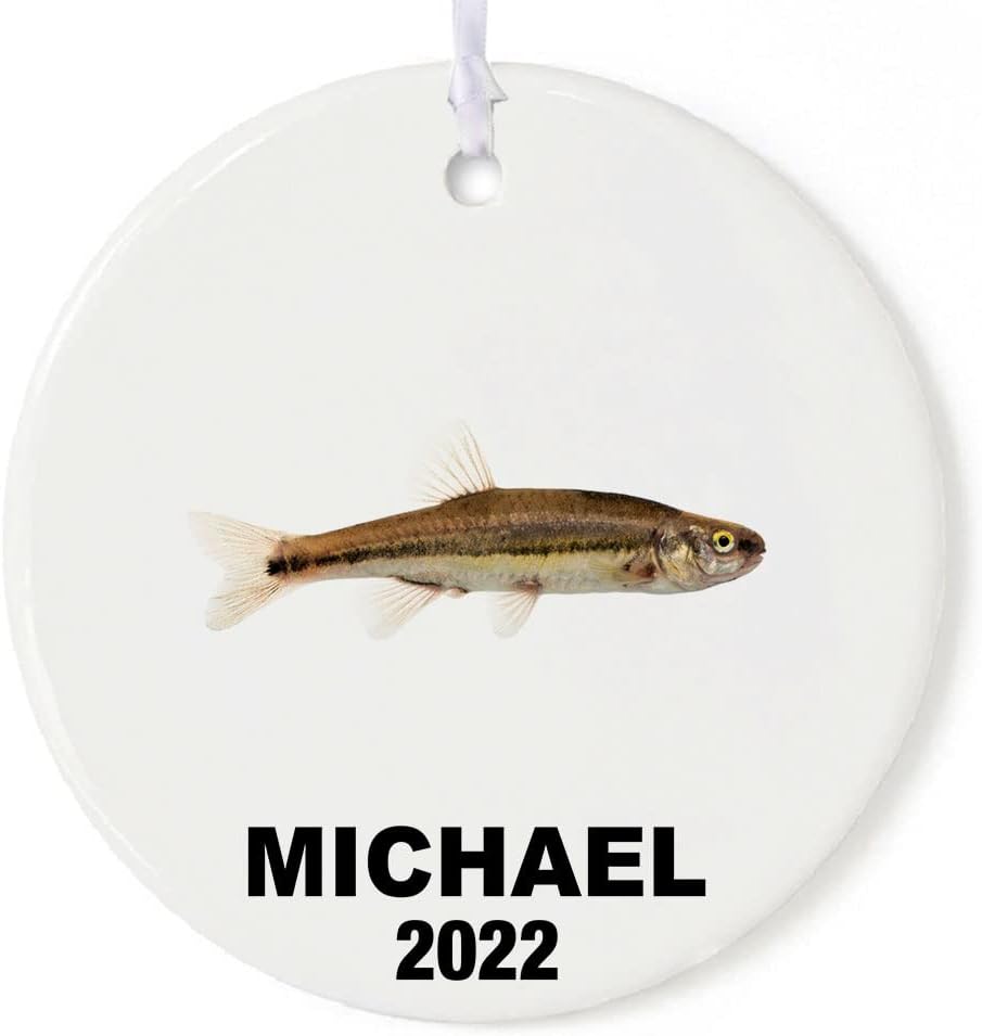 Personalized Phoxinus Ornament Circle Ceramic 2.9" White Hanging Xmas Tree Keepsake Funny Wreath Gifts for Animal Lovers Pet Owners Friends Family Coworkers