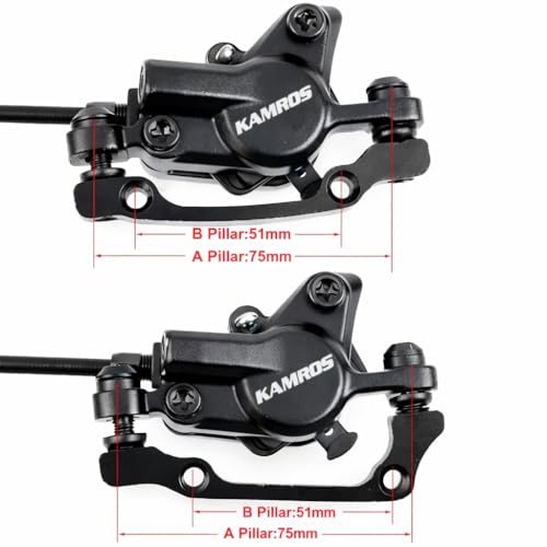 Image of kamros Hydraulic Brake Set for Cycle - Bicycle Brake Set for Front and Rear Wheel | Liver and Brake Set with Disc Plates for Bike | MTB Bike Hydraulic Disc Brake Set