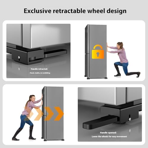Roulettes réglables en hauteur avec base inox pour sèche-linge stable - 4