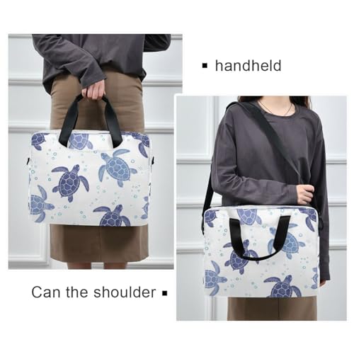 Bolso para laptop messenger azul con tortuga marina miniatura 2