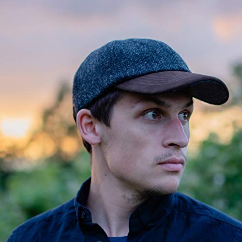 Munro - Premium Baseball Cap - Harris Tweed And Nubuck Leather - Woodland #TOP4