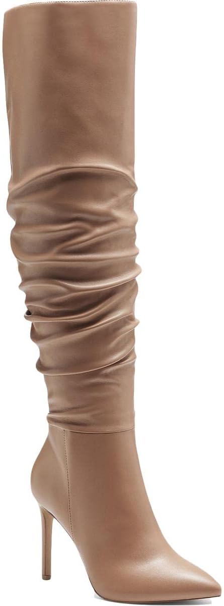 INC Womens Iyonna Faux Leather Slouchy Over-The-Knee Boots Brown 6 Medium (B,M)