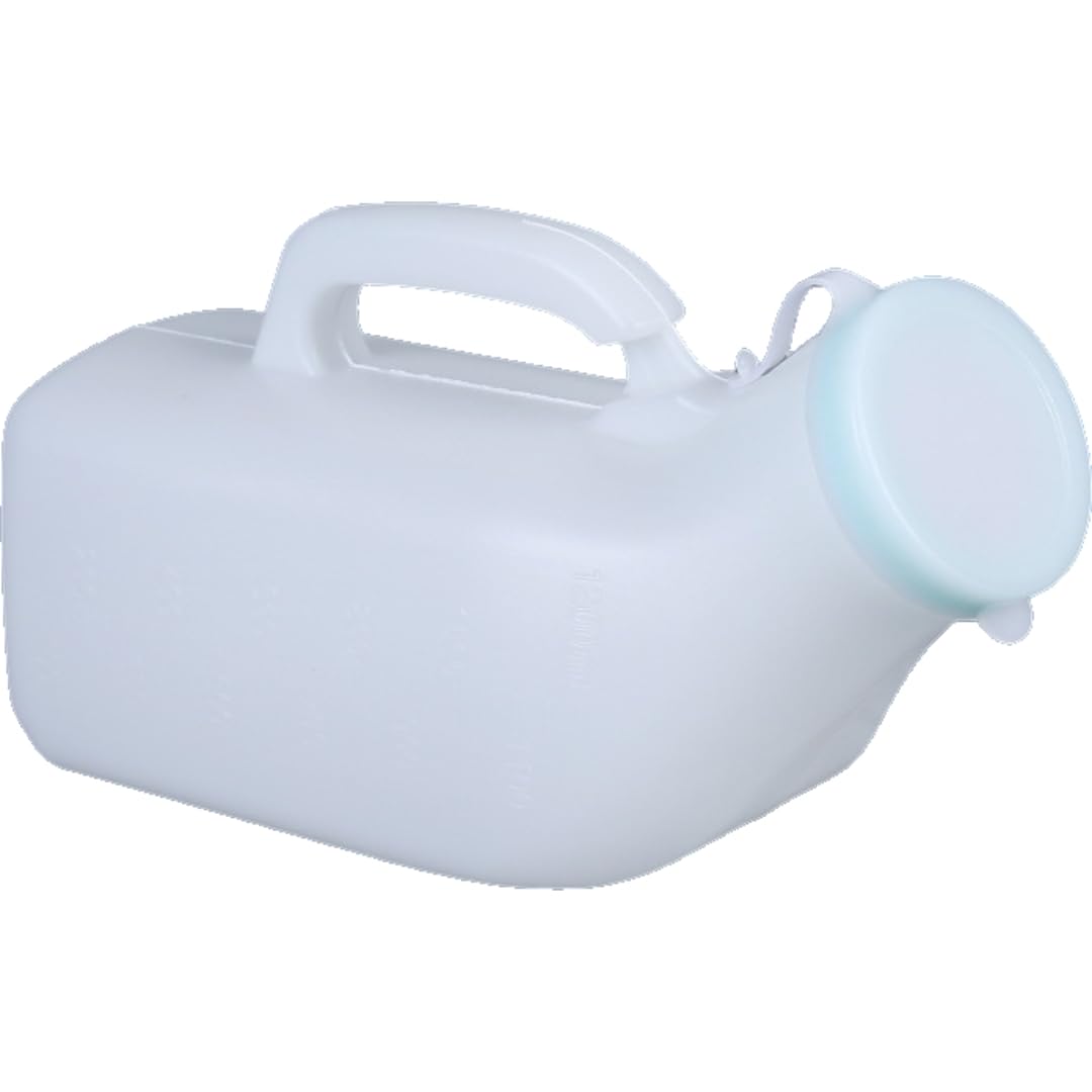 Plus Nao(プラスナオ) 尿器 尿瓶 小便器 排尿器 蓋付き ポータブル 男性用 紳士用 1200ml 介護 高齢者 災害時 キャンプ 渋滞 トラベル アウ - ホワイト