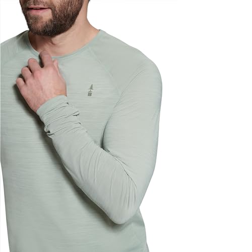 BASS OUTDOOR Men’s Lightweight Long-Sleeve Pullover – Easy-Care Crew Neck, Seagrass2