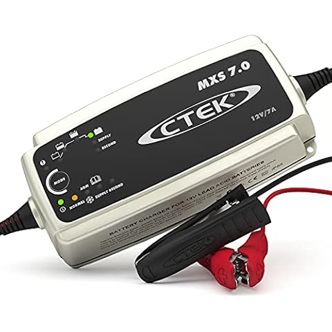 CTEK MXS 7.0 Fully Automatic Battery Charger (Charges, Maintains and Reconditions Car, Caravan & Motorhome batteries) 12V, 7 Amp - UK Plug Cover