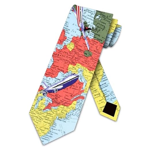 Three Rooker Map Tie Mens Aviation Travel Necktie