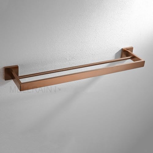 Matériel de salle de bain or rose : ensemble d'accessoires carrés - 4