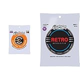 Martin MA130FX Authentic Acoustic - Flexible Core Silk and Phosphor Custom Guitar Strings (Packaging May Vary) & Retro Acoustic Guitar Strings - .011-.052 Custom Light (MM11)