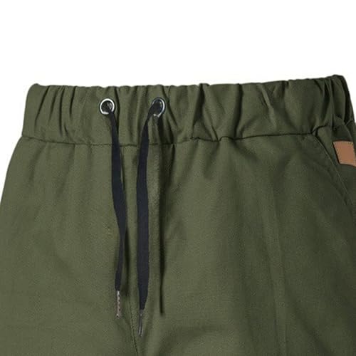 Shorts cargo casual de algodón para hombre con cintura elástica miniatura 6