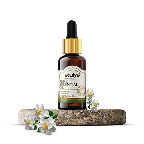 Atullya Jasmine Essential Oil for Relaxing Mind & Uplifting Confidence | 100% Natural Essential Oil | All Skin & Hair Types | 15ml