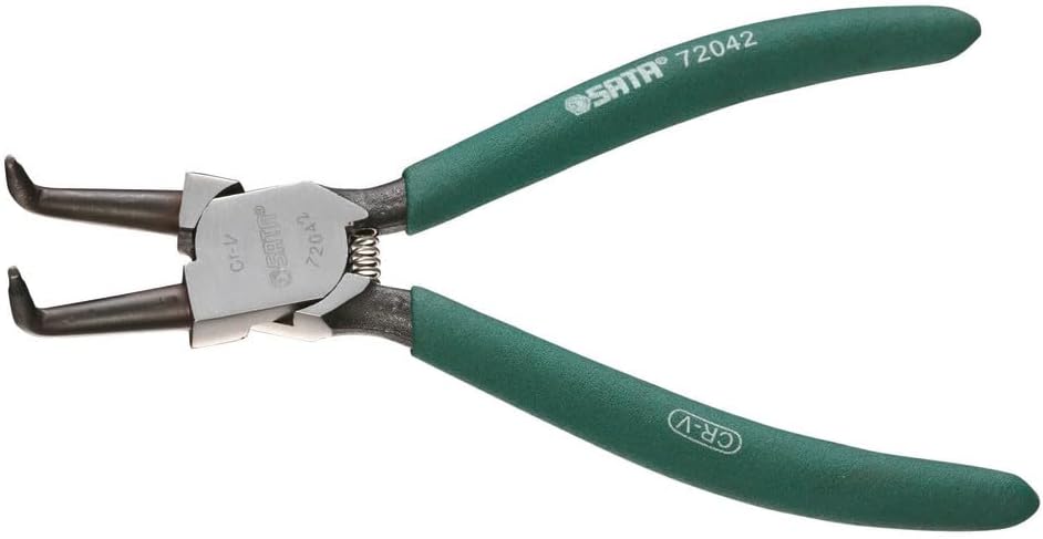 SATA ST72042ST German Style Internal Snap Ring Pliers, Curved 7" with Chrome Vanadium Alloy Steel (Cr-V) for Exceptional Strength and Durability