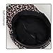 ZSKunity Retro Leopard Print Flat Top Hat - Fall Winter Fashion Leather Belt Decor Cap (Rice Leopard Print,One Size)
