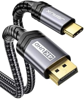 3M USB C to DisplayPort Cable, JSAUX Type C (Thunderbolt 3) to DP Cable (4K@60Hz, 2K@144Hz) Compatible for MacBook Pro/Air, iPad Pro, XPS 15/13, Samsung Galaxy S20/S10,Surface and More- Grey