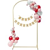 Picture of Metal Wedding Arch Backdrop Stand,6.6FT Gold Balloon Arched Frame Stand for Wedding Ceremony Birthday Parties Bridal Shower Anniversary Baby Shower Celebration