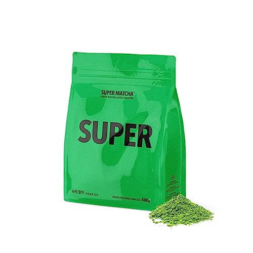 Super Matcha Korean Premium Sweet Matcha Powder - Large 18Oz (500G) Size For Daily Health And Wellness Boost, Ceremonial Grade, Calorie-Free Natural Sweetener #TOP1
