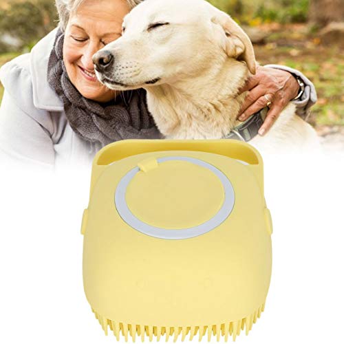 A escova de banho para cães pode ser preenchida com gel de banho, escova de xampu e escova de banho