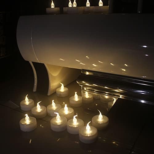 Wilrigir Flameless Candle Remote-Controlled LED Tea Light, Warm White Battery-Operated LED Votive Candle, Realistic and Bright Faux Tea Lights, for Season&Festive Celebration, Pack of 12