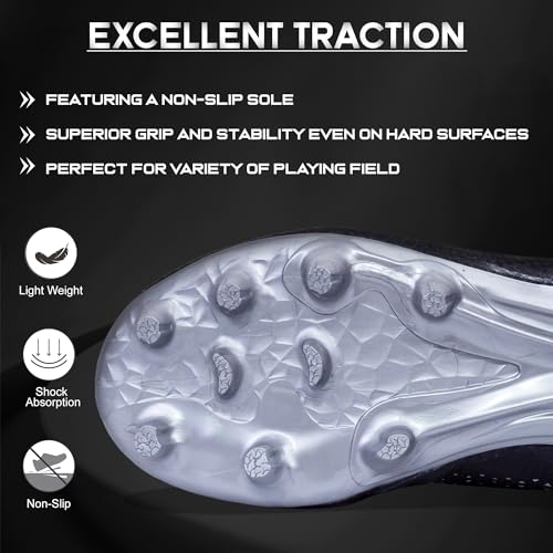 Image of KONEX Storm Studded Football Shoes for Boys | Waterproof Inner Lining with Lightweight Sole & Snug Fit Technology