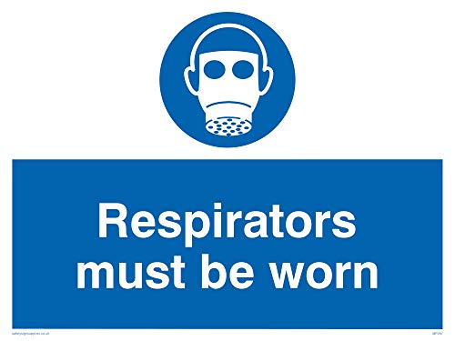 Viking Segni Mp287-A3L-V "Respirators Must Be Worn" Sign, Vinile, 300 Mm Altezza X 400 Mm Larghezza