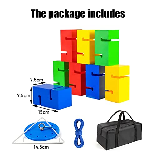 Giochi di costruzione di squadre per gruppi 8Pcs blocchi di plastica colorati Blocchi di plastica all'aperto Divertente Attività diurne di campo Party Sports Day Sviluppo di abilità di gioco cooperati