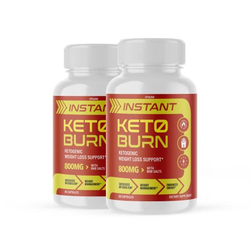 (2 Pack) Instant Keto Burn, Official Instant Keto Burn 800mg Pills, Extra Strength Formula, 60 Day Supply (120 Capsules)