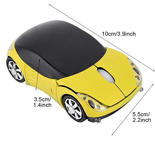 Ashata 2.4G Wireless Mouse Car Mouse With Usb Reciver 1600Dpi Optical Mouse For Pc Computer Laptop Tablet, High Precision Cute Mouse For Win Xp/Vista/Win7/Me/2000/For Mac Os (Yellow) #TOP7