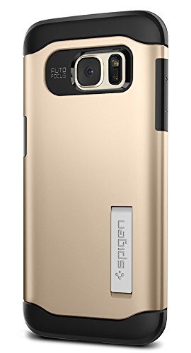 Spigen Slim Armor Galaxy S7 Edge Case with Kickstand and Air Cushion Technology and Hybrid Drop Protection for Samsung Galaxy S7 Edge 2016 - Champagne Gold