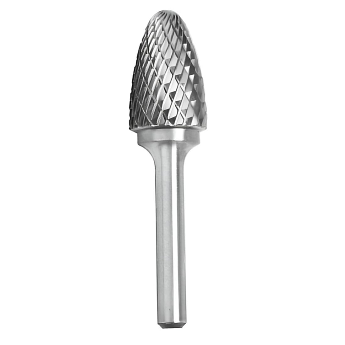 KangTeer Carbide Burr Bit 1/4" Shank 16mm Head Tree Shape Double Cut Tungsten Carbide Rotary File Cutting Burs Tool Rotary Drill Die Grinder Bits ((1/4x16mm) F)