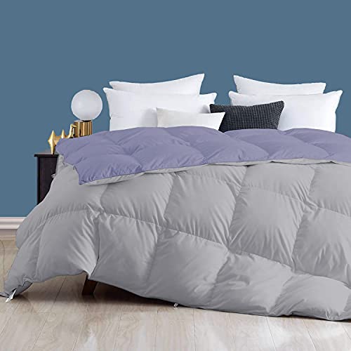 Image of Day Care - 400 GSM Hotel Quality-Down Alternative Reversible Comforter (60 inch x 90 inch Inches /152cm x 228cm) - Comforter Single Bed|Silver /Medium Blue| TC - 450