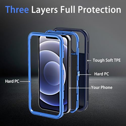 Coque iPhone 12 antichoc bleu foncé protection intégrale écran verre et objectif photo - 5