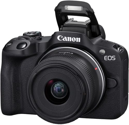 Image of Canon EOS R50 Mirrorless Vlogging Camera (Black) w /RF-S18-45mm F4.5-6.3 is STM Lens (Renewed) (Camera w /RF-S18-45mm Lens + Sunshine Pro Bundle)