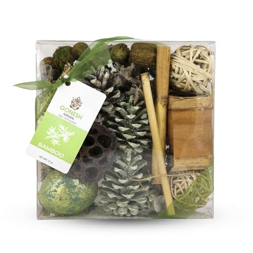 Gonesh - Potpourri - Home Decor - Natural Botanicals & Fresh Fragrances -Bamboo Scent - 12 oz. Acetate Gift Box