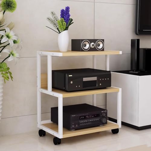 Meuble Audio HiFi en MDF Blanc, Support Multimédia au Design Épuré