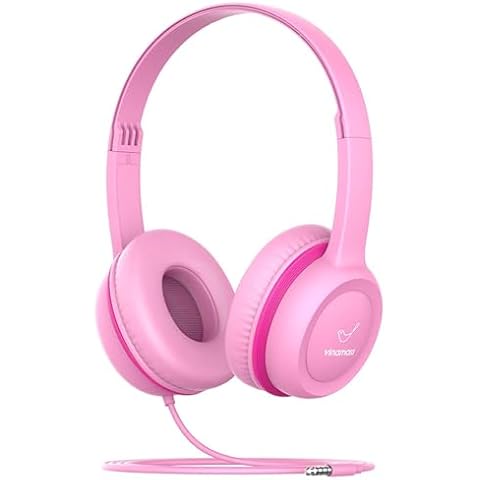vinamass Kids Headphones, Ear Headphones for Kids, Wired Headphones with Safe Volume Limiter 85dB, Kids Headphones with Cord 3.5mm Jack Wired for Children/School Cover