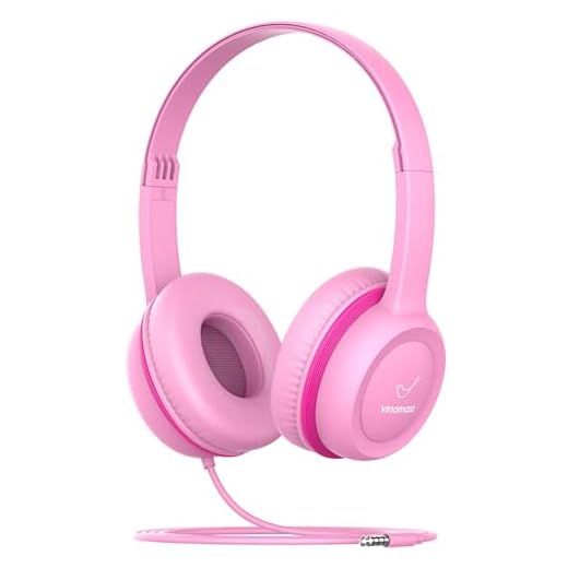 vinamass Kids Headphones, Ear Headphones for Kids, Wired Headphones with Safe Volume Limiter 85dB, Adjustable and Flexible for Kids, Boys, Girls,Suit for School Classroom Students Teens Children