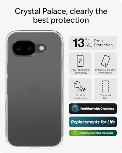 Image of ZAGG Crystal Palace Google Pixel 10a Case - 13ft Drop Protection, Crystal Clear Protective Phone Cover, Graphene Reinforced, Anti-Yellowing Technology, Slim Minimalist Design, Wireless Charging
