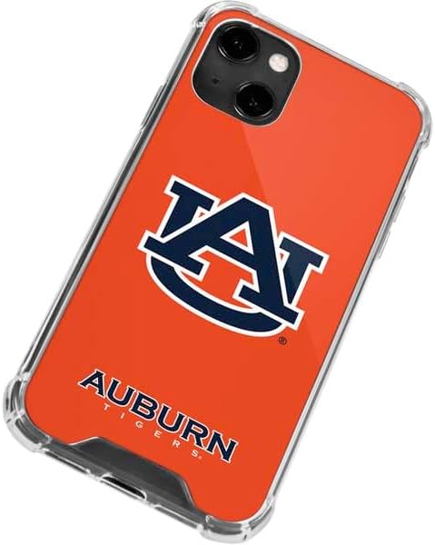 Skinit Clear Phone Case Compatible with iPhone 13 - Officially Licensed Auburn University Logo Orange Design