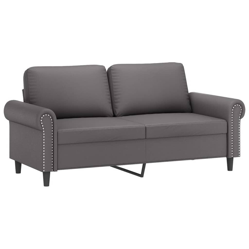 Ensemble de canapé 3 pièces avec tabouret et coussin en simili