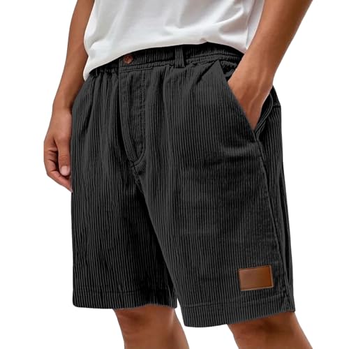 Short en velours côtelé homme confortable et élastique uni