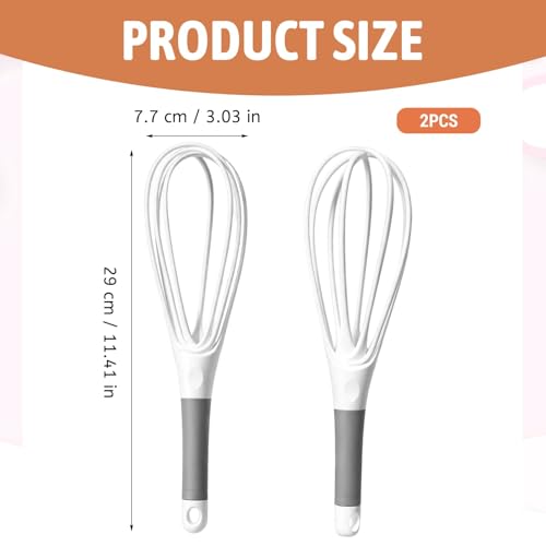 2pcs Small Whisk, 2 in 1 Egg Whisk, Compact Mixing Tools for Baking and Cooking, Suitable for Baking Preparations and Daily Cooking Requirements(11.4 X 3 inch) - Image 3