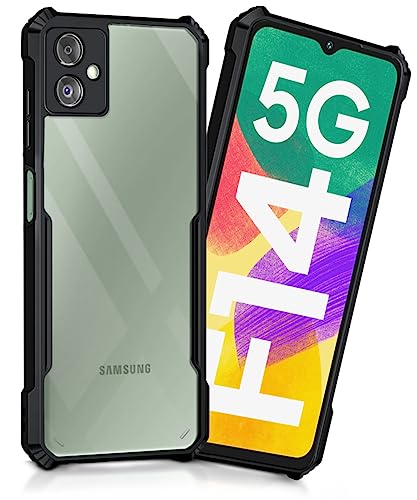Image of WOW IMAGINE Shock Proof Clear Protective Back Case for Samsung Galaxy F14 5G - AirEDGE Technology | 360 Degree Camera Protection | Transparent Hybrid Back Case Mobile Cover - Earthy Black