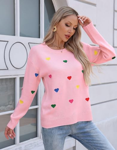 Image of Womens American Flag Sweater Crew Neck Casual Pullover Sweater