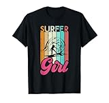 Retro Hobby Deporte Acuático Chica Surfera Tabla De Surf Camiseta