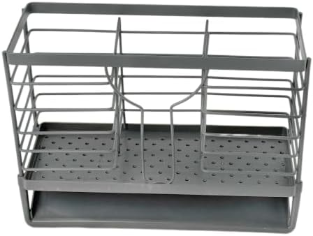 3-Tier Steel Draining Dish Rack with Cutlery & Utensil Holder image 4