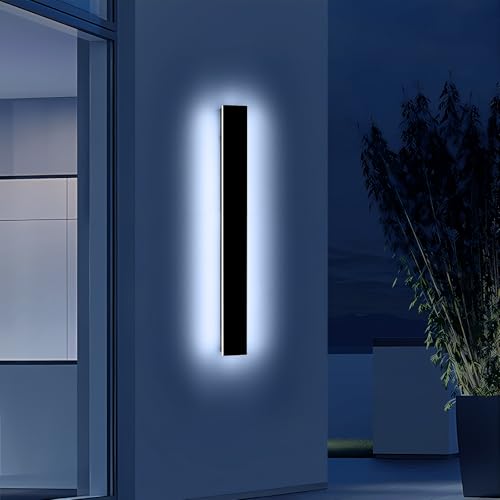 Mikeru 31.4" Outdoor Wall Sconce 6000K Cool White - IP65 Waterproof Black Exterior Light, Hardwired Wall Mounted Fixture for Porch, Patio & Entryway | Non-Dimmable Weatherproof Design by Mikeru - Image 6