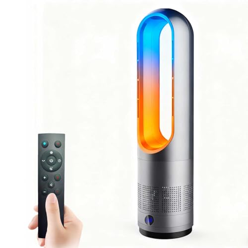 【2025年冷暖兼用・省エネ】セラミックヒーター 温風 冷風 DCモーター 8段階冷風 3段階温風調節 電気ファンヒーター 暖房器具 羽根なし 扇風機 タワーファン 電気ストーブ 左右首振り 転倒OFF 過熱保護 リモコン付き 省エネ 軽量 持ち運び便利