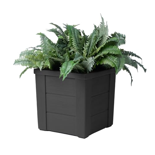 Step2 Lakewood Planter Box™ 2-Pack, Planters for Indoor or Outdoor Plants, Gardening and Flower Pot for Patio or Porch, Durable Plastic, Black by Step2 - Image 8