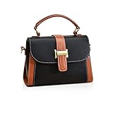 NICOLE & DORIS Bolsos Cruzados de Mujer Bolsos de Mano Pequeños Bolsos Bandolera Cuero PU Bolso de Hombro Crossbody Bolso de Patchwork Bolsa de Mensajero Negro