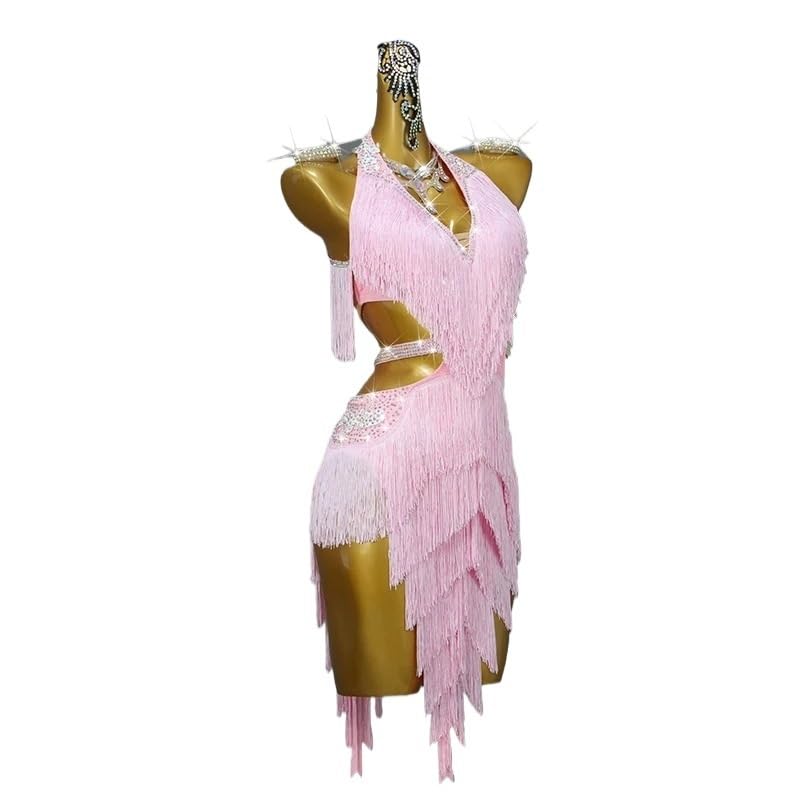 lateinisches Tanzkleid lateinisches Tanzkleid sexy Party Ballrock Mädchen Linie Fransen Kleidung